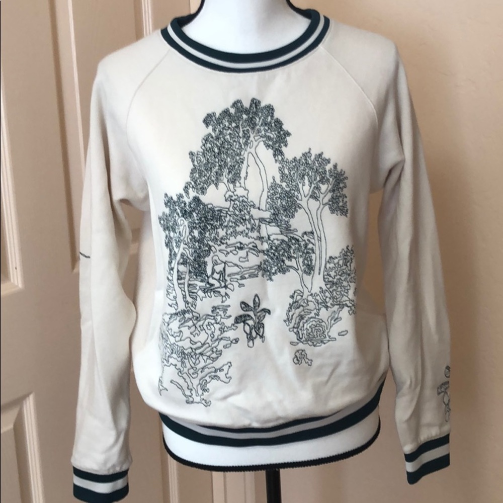 Cream/ green  pullover sweater/sweatshirt